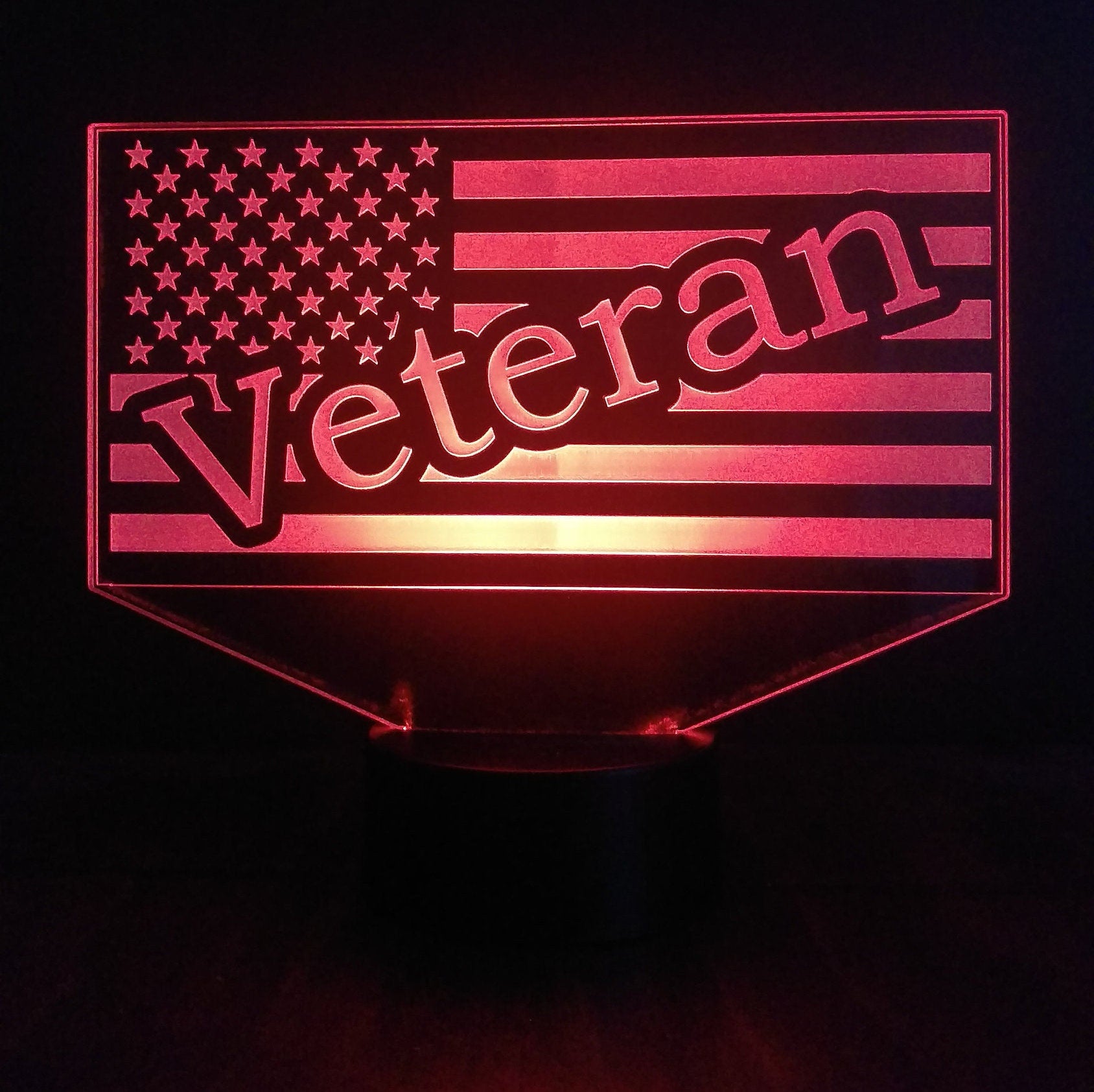 Awesome "US Flag - Veteran" LED Lamp (1172) - Free Shipping!