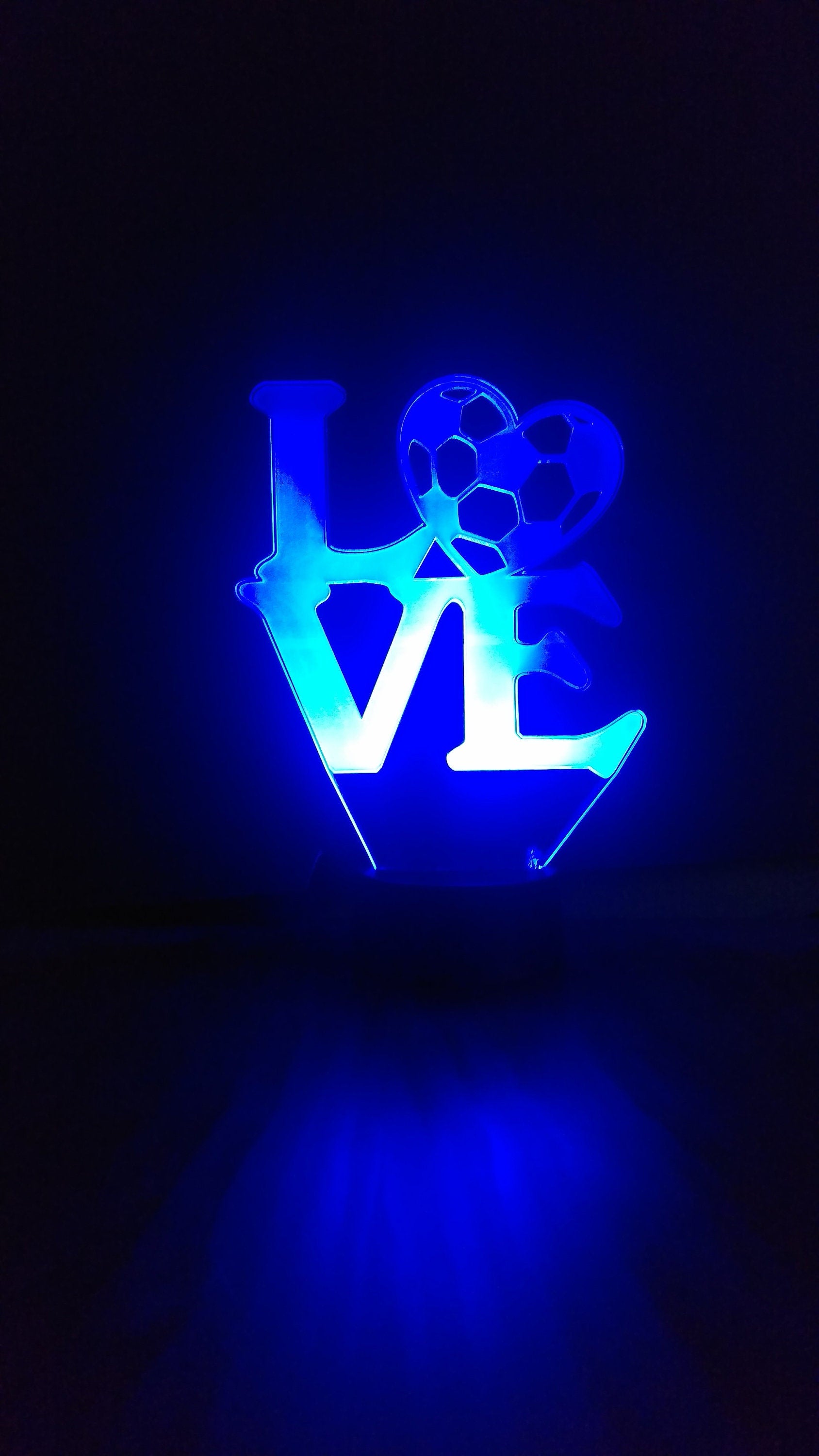 Awesome "I Love Soccer" 3D LED Lamp - 1169