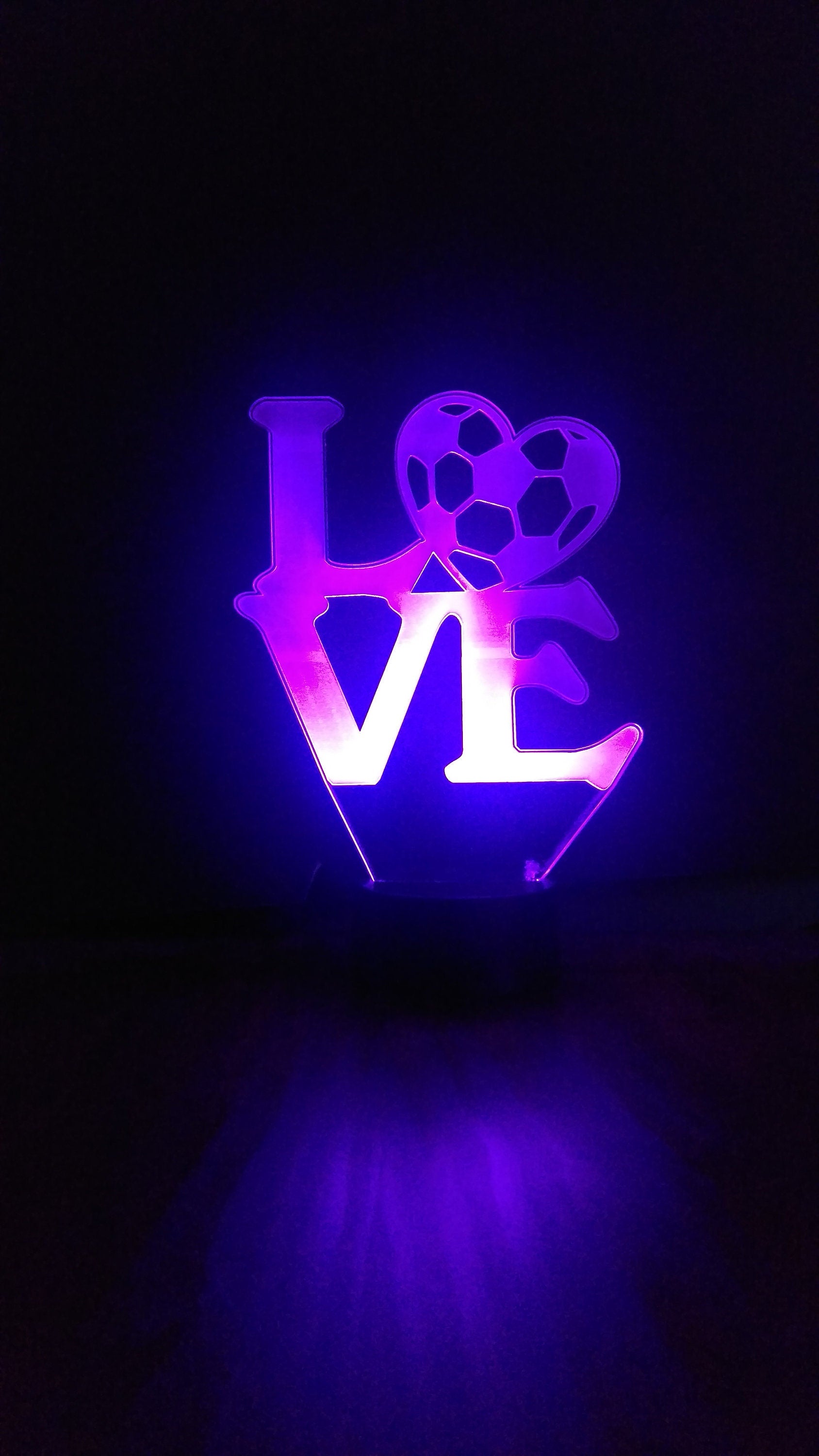 Awesome "I Love Soccer" 3D LED Lamp - 1169