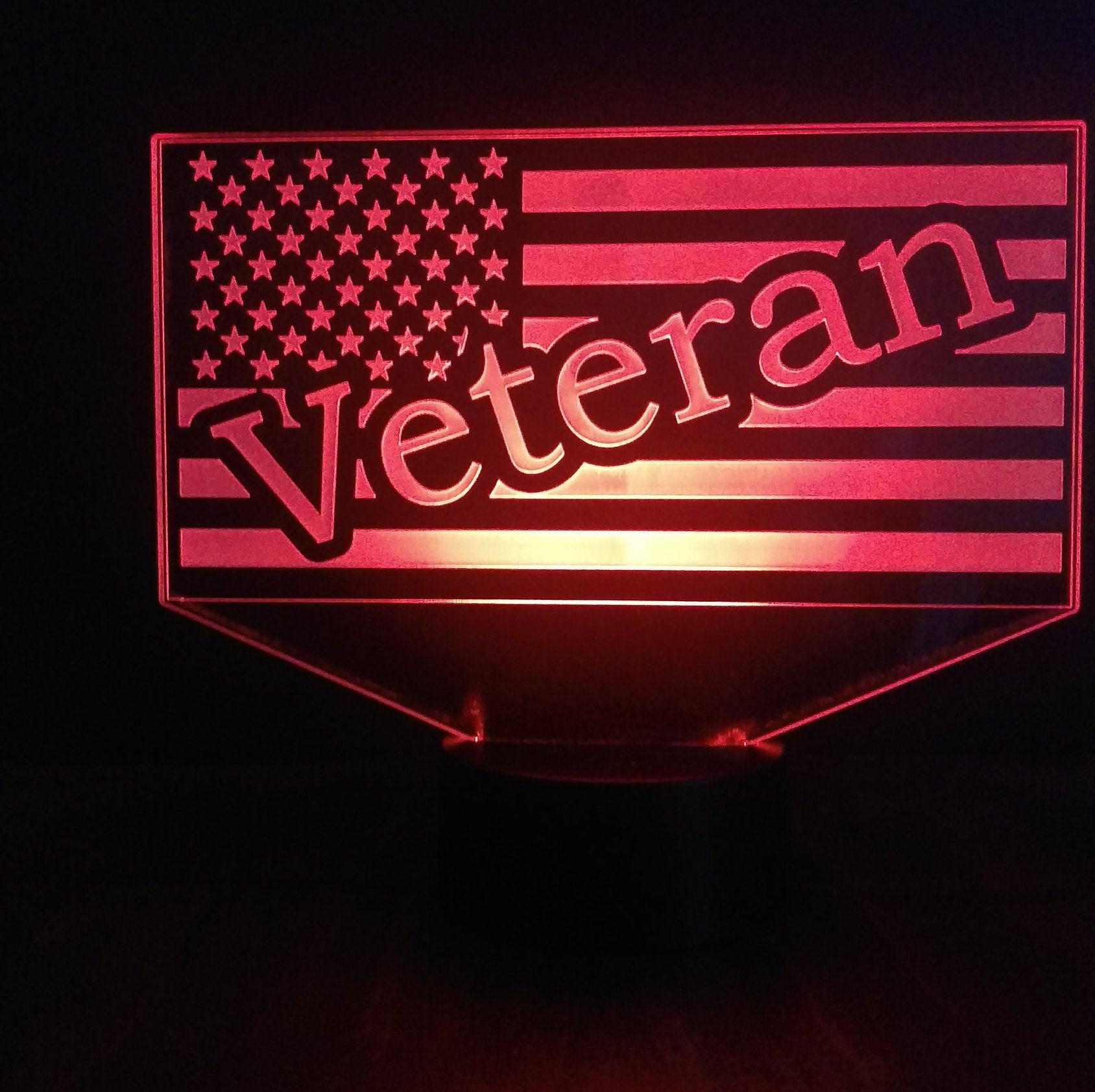 Awesome "US Flag - Veteran" LED Lamp (1172) - Free Shipping!