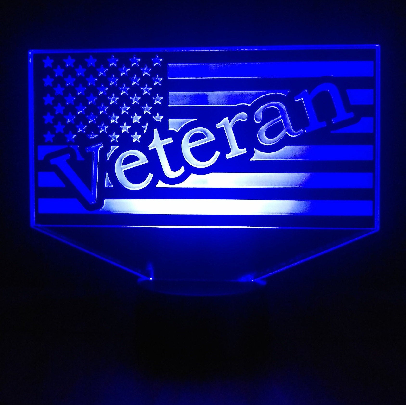 Awesome "US Flag - Veteran" LED Lamp (1172) - Free Shipping!