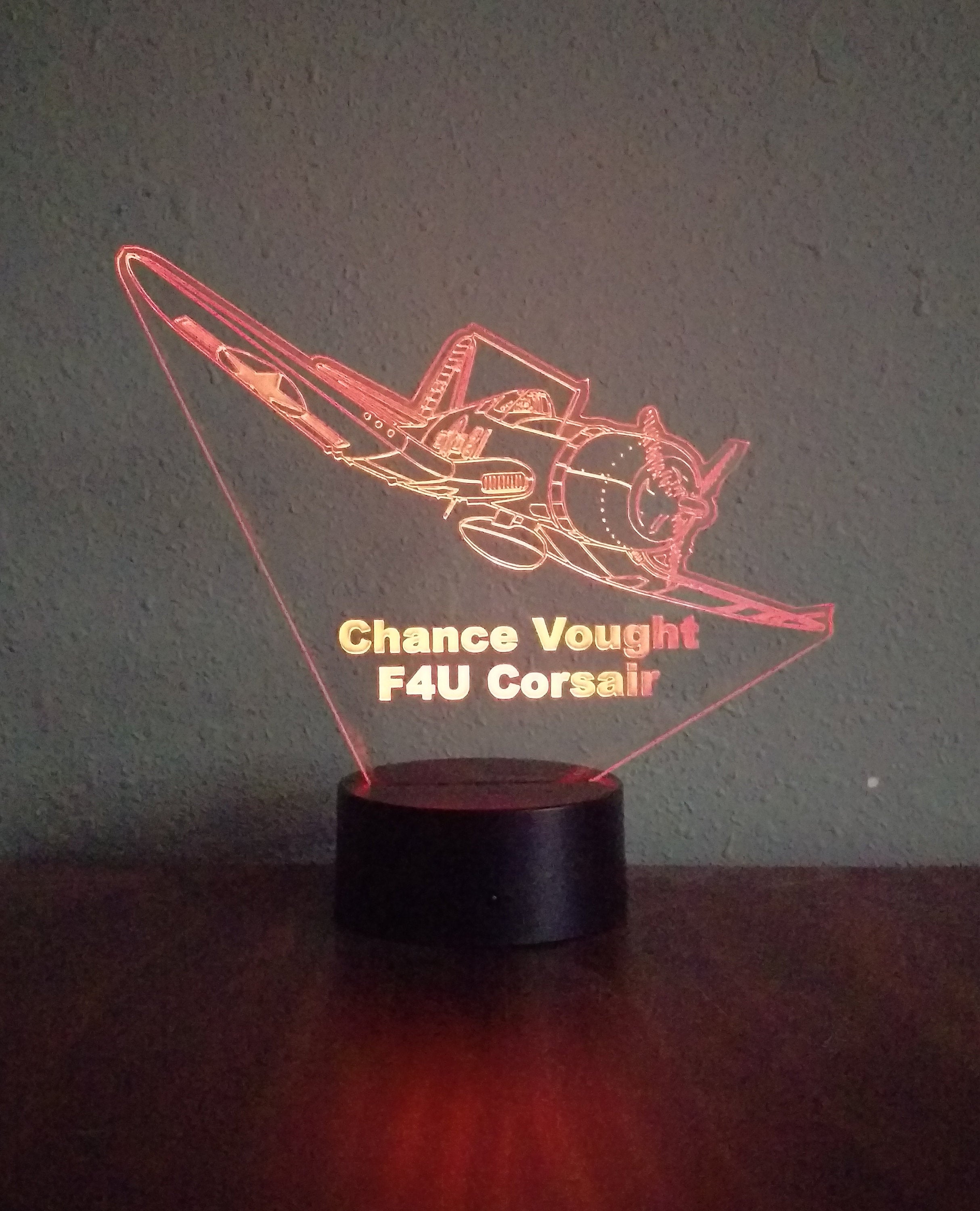 Awesome "Chance Vought F4U Corsair" LED 3D lamp (1111) - FREE SHIPPING!