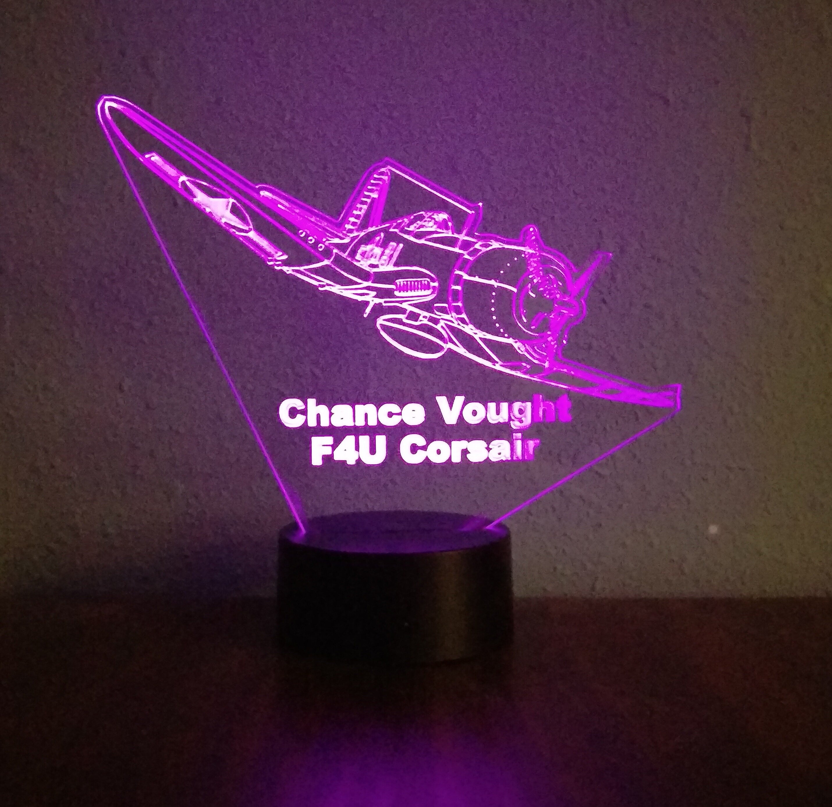 Awesome "Chance Vought F4U Corsair" LED 3D lamp (1111) - FREE SHIPPING!