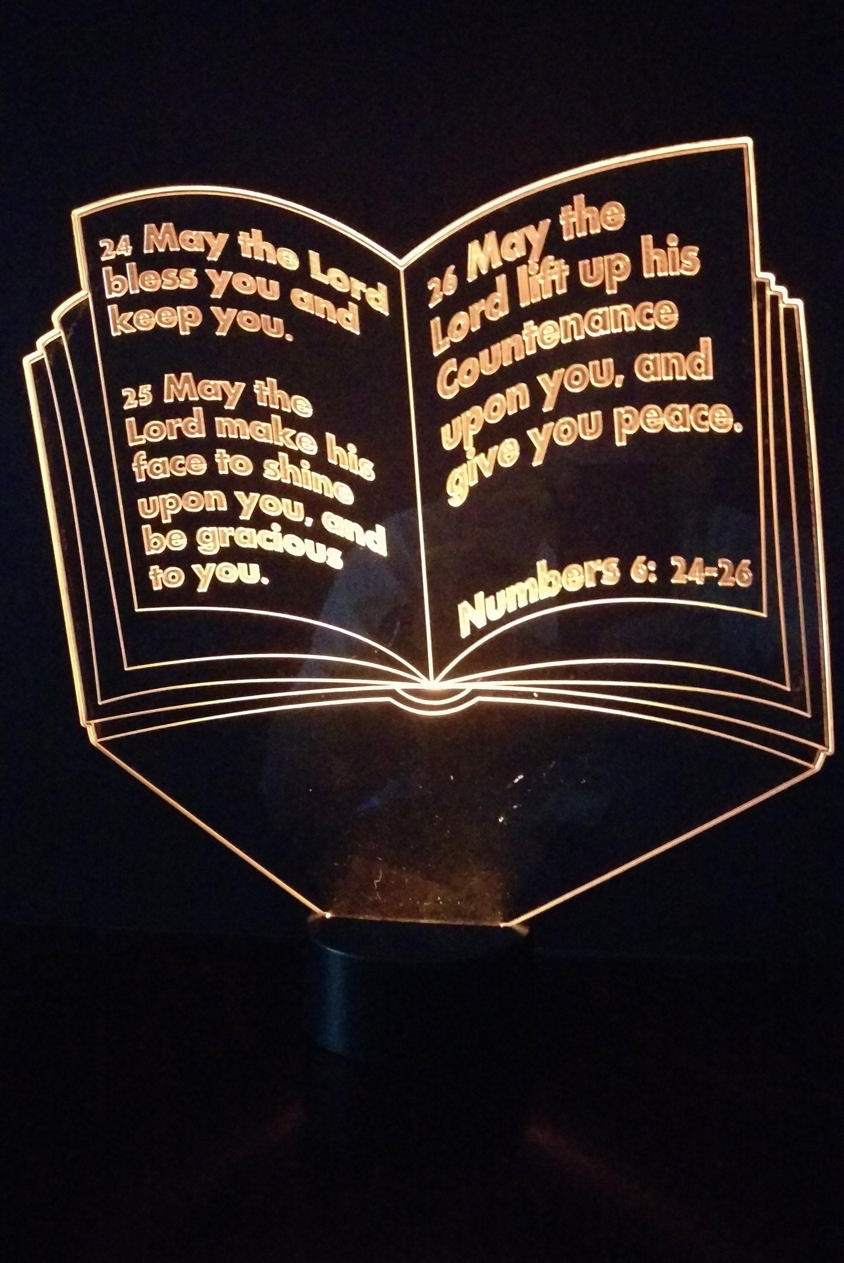 Awesome "May the Lord Bless You" 3D LED Lamp (1214) - FREE SHIPPING!