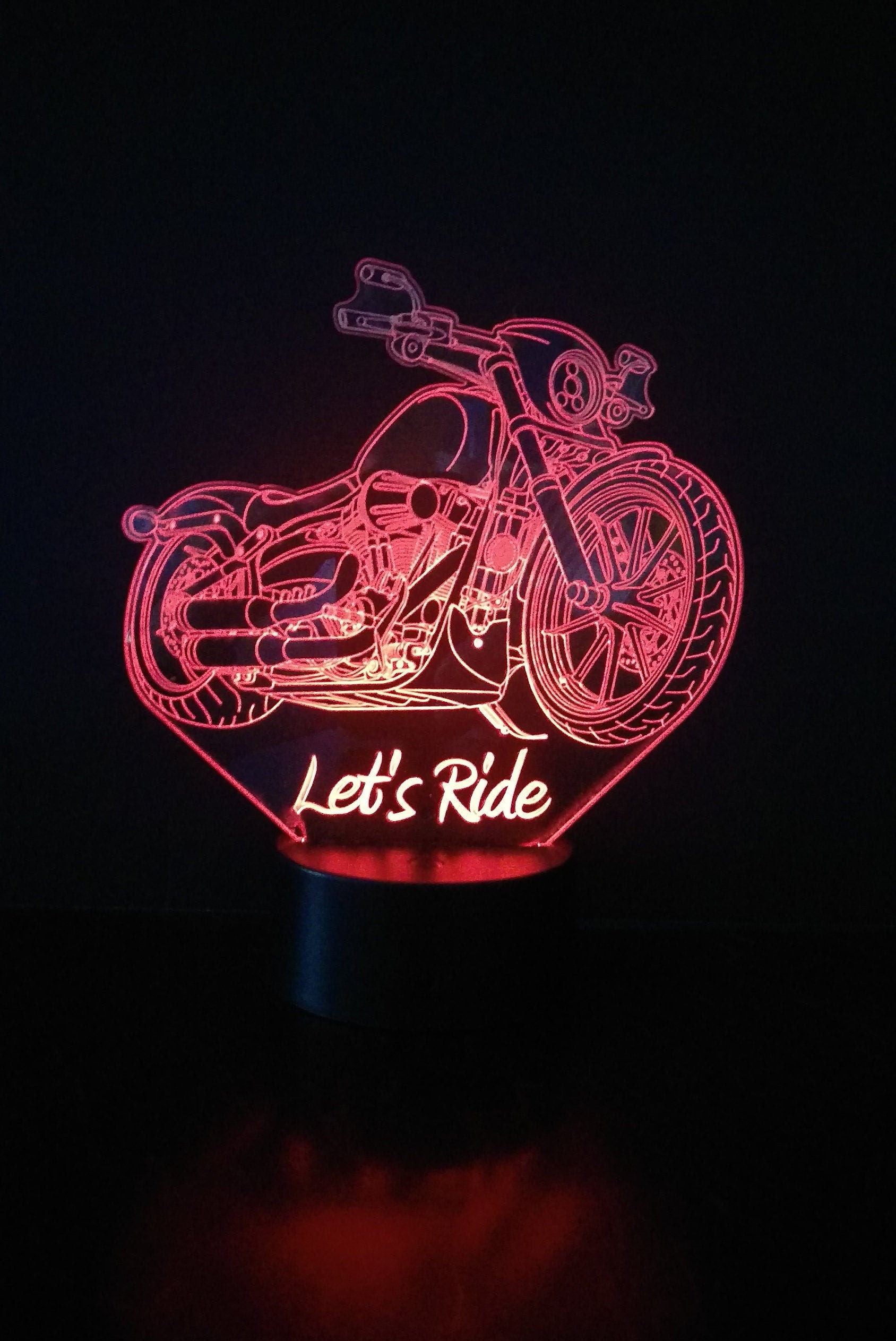 Awesome "Let's Ride" 3D LED Lamp (1197) - FREE SHIPPING!