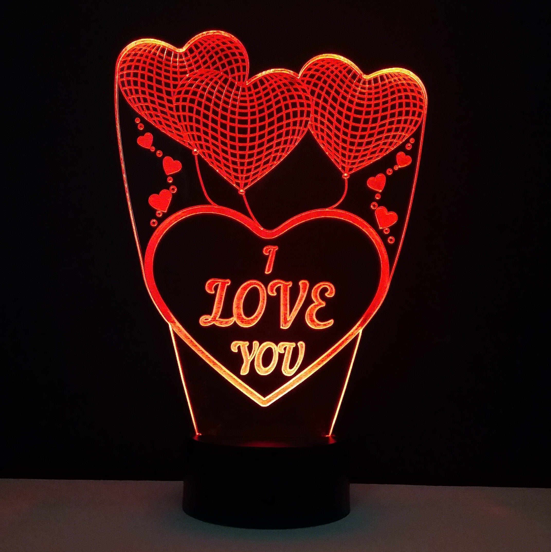 Awesome "I Love You Hearts" 3D LED Lamp (1222) - FREE SHIPPING!