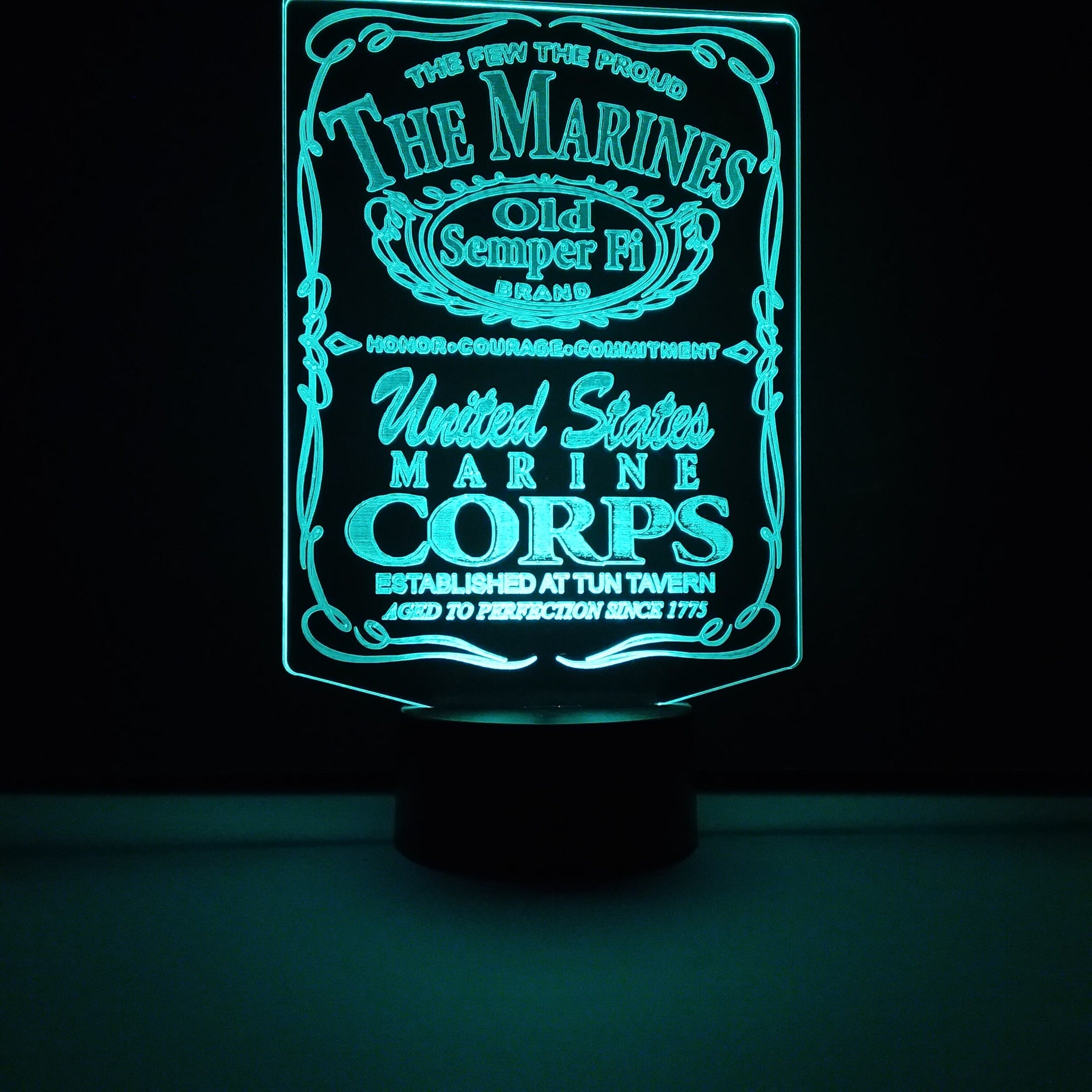 Awesome "Old Semper Fi" 3D LED Lamp (1215)