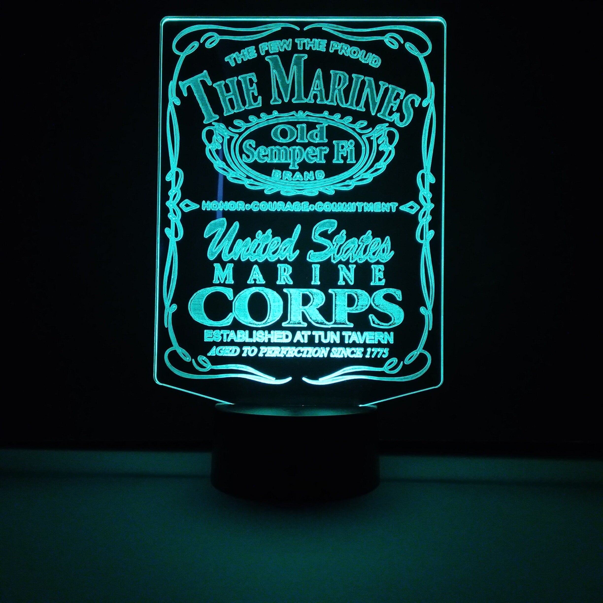 Awesome "Old Semper Fi" 3D LED Lamp (1215)