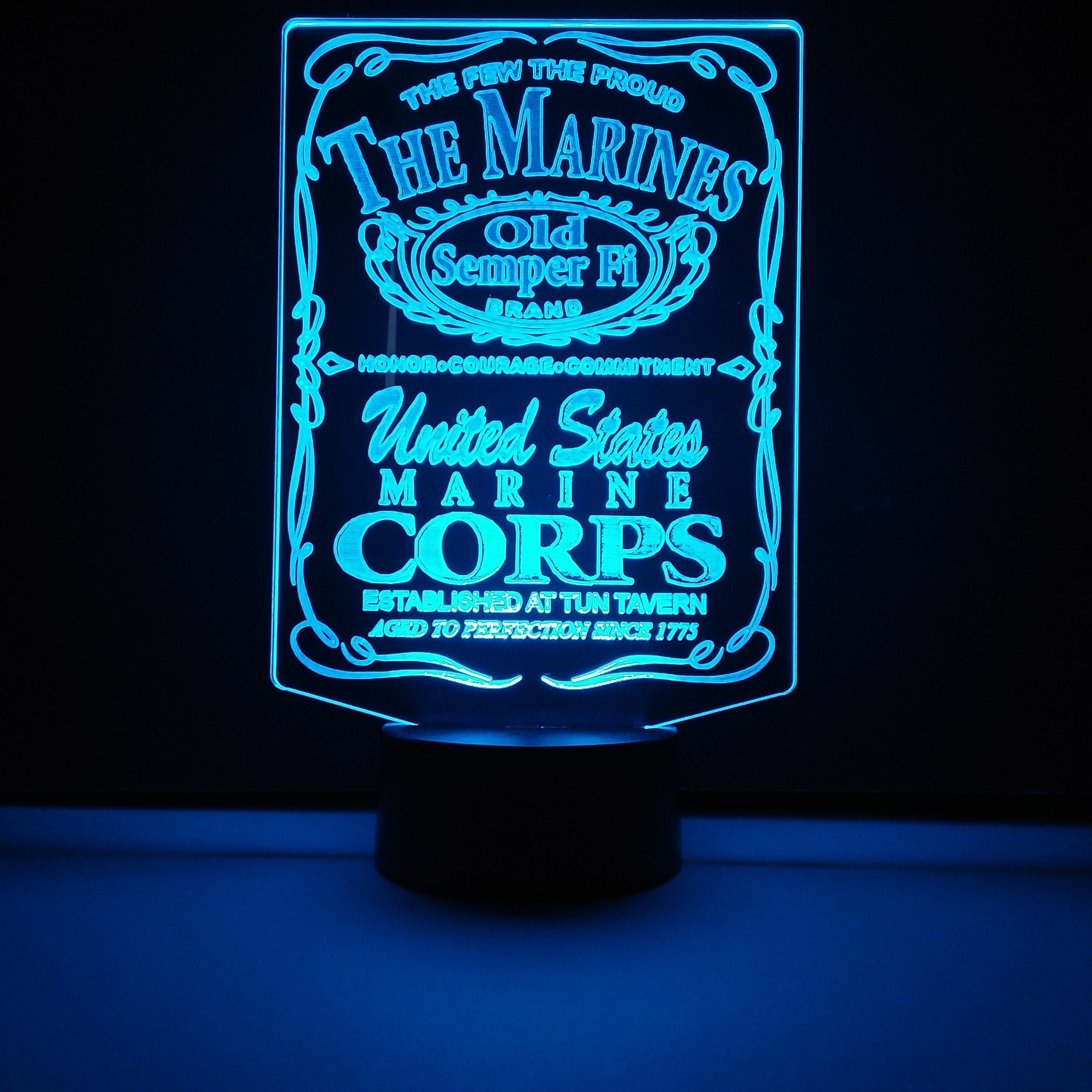 Awesome "Old Semper Fi" 3D LED Lamp (1215)