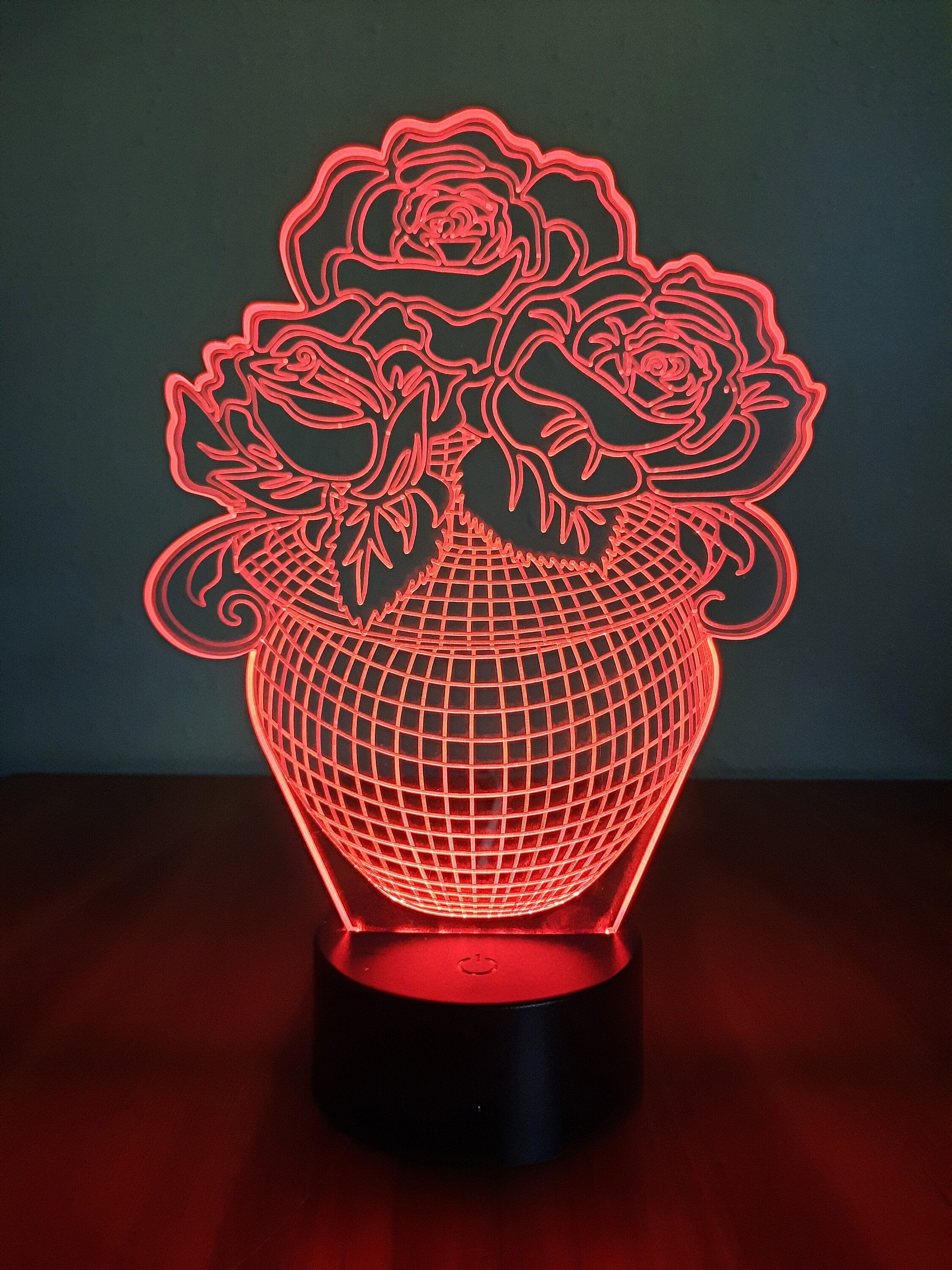 Awesome "Bowl of Roses" 3D LED Lamp (1139) - FREE SHIPPING!