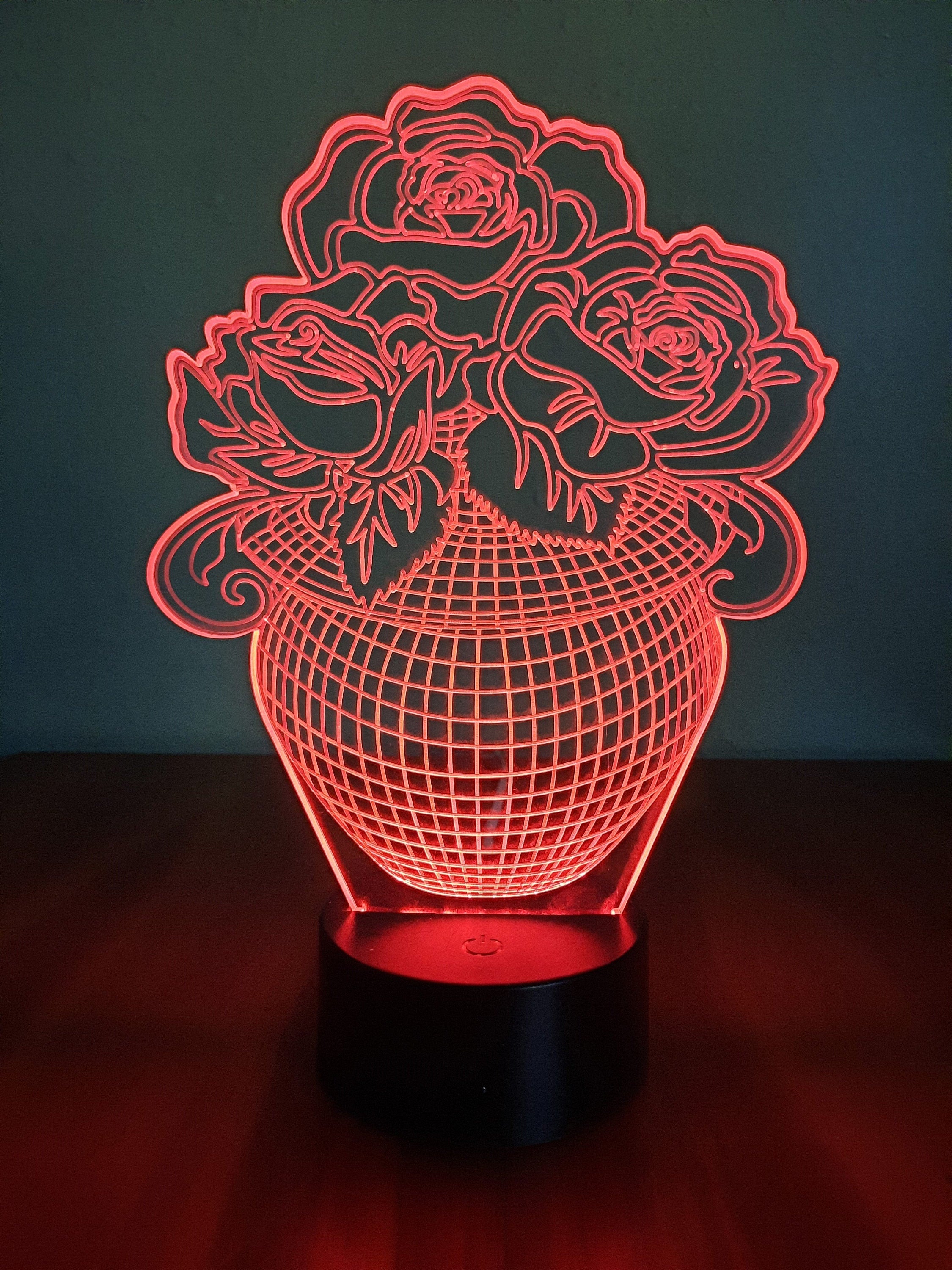 Awesome "Bowl of Roses" 3D LED Lamp (1139) - FREE SHIPPING!