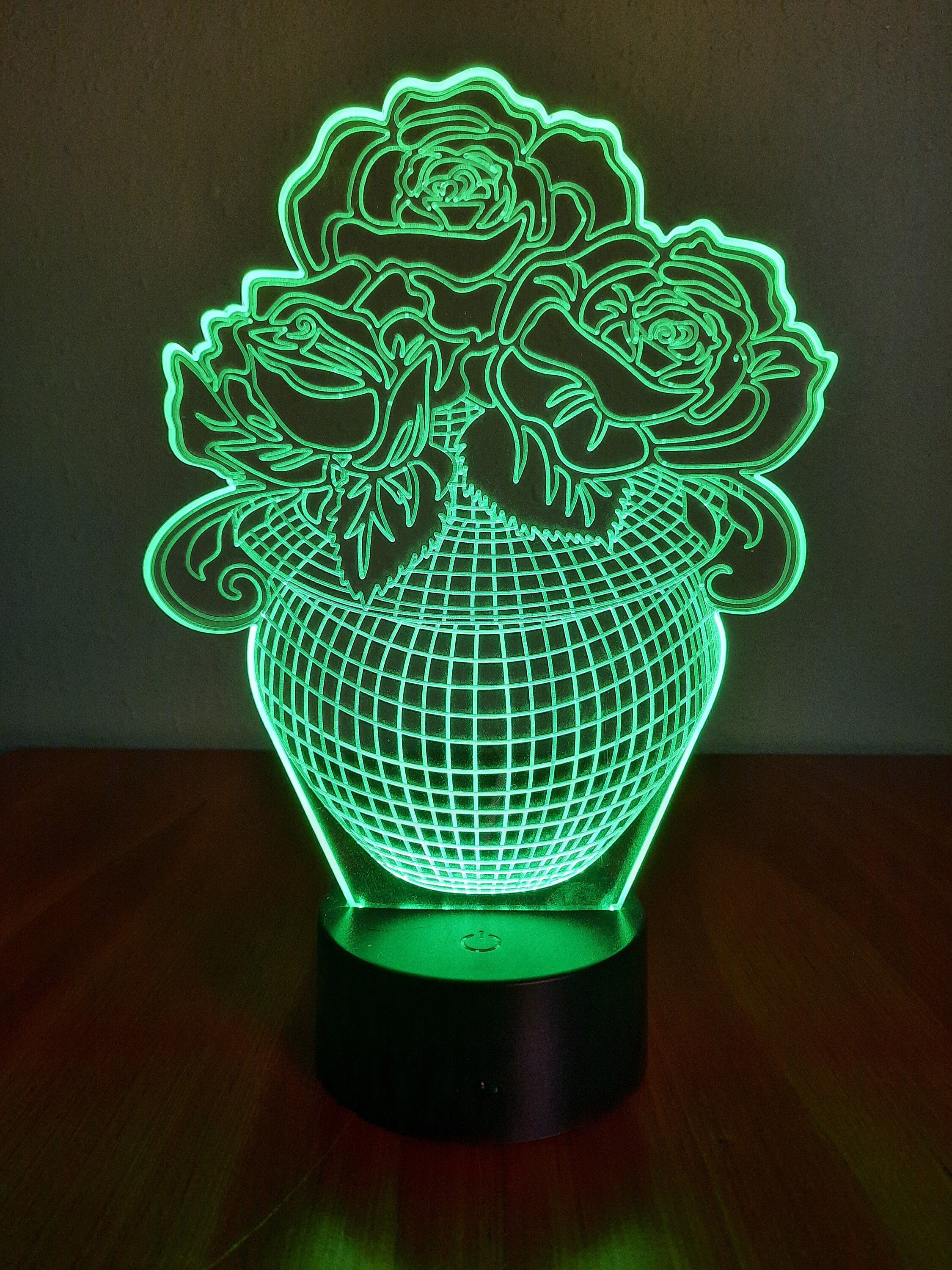 Awesome "Bowl of Roses" 3D LED Lamp (1139) - FREE SHIPPING!