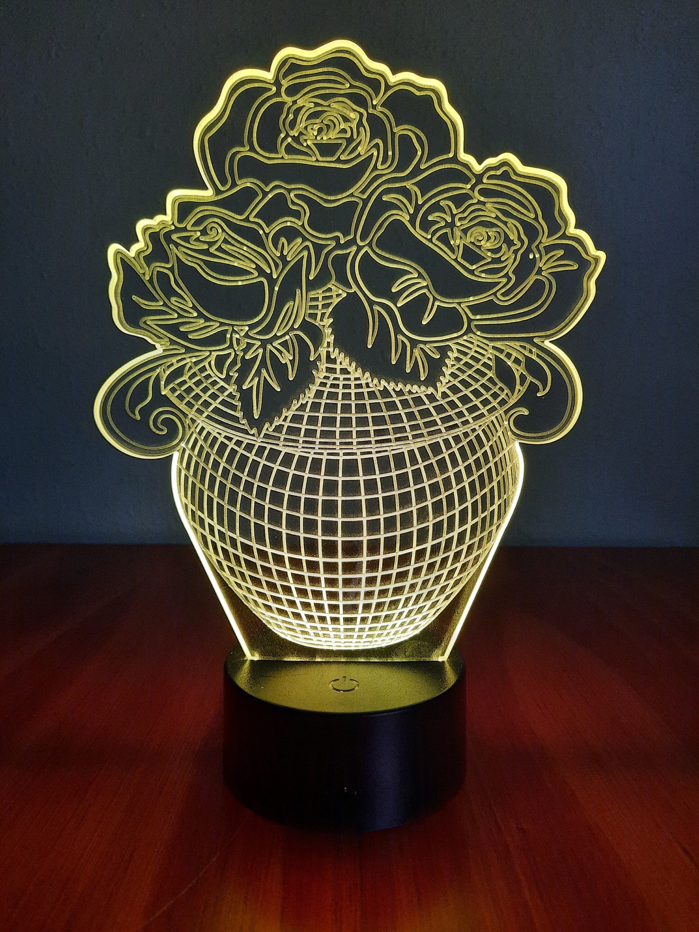 Awesome "Bowl of Roses" 3D LED Lamp (1139) - FREE SHIPPING!