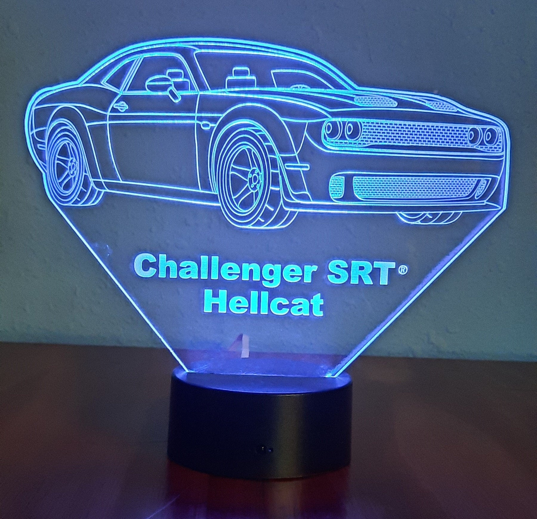 Awesome "Dodge Challenger SRT Hellcat" 3D LED Lamp (1284) - Free Shipping