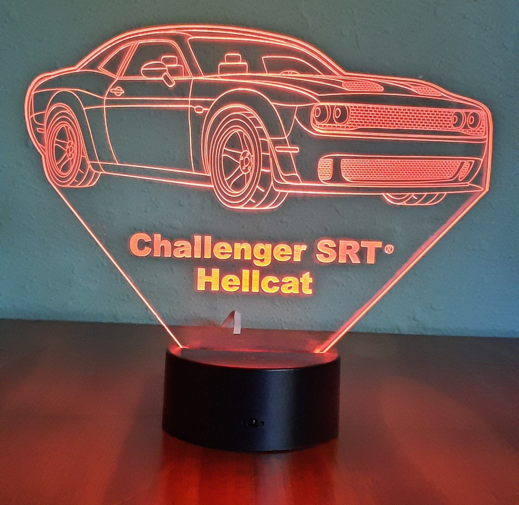 Awesome "Dodge Challenger SRT Hellcat" 3D LED Lamp (1284) - Free Shipping