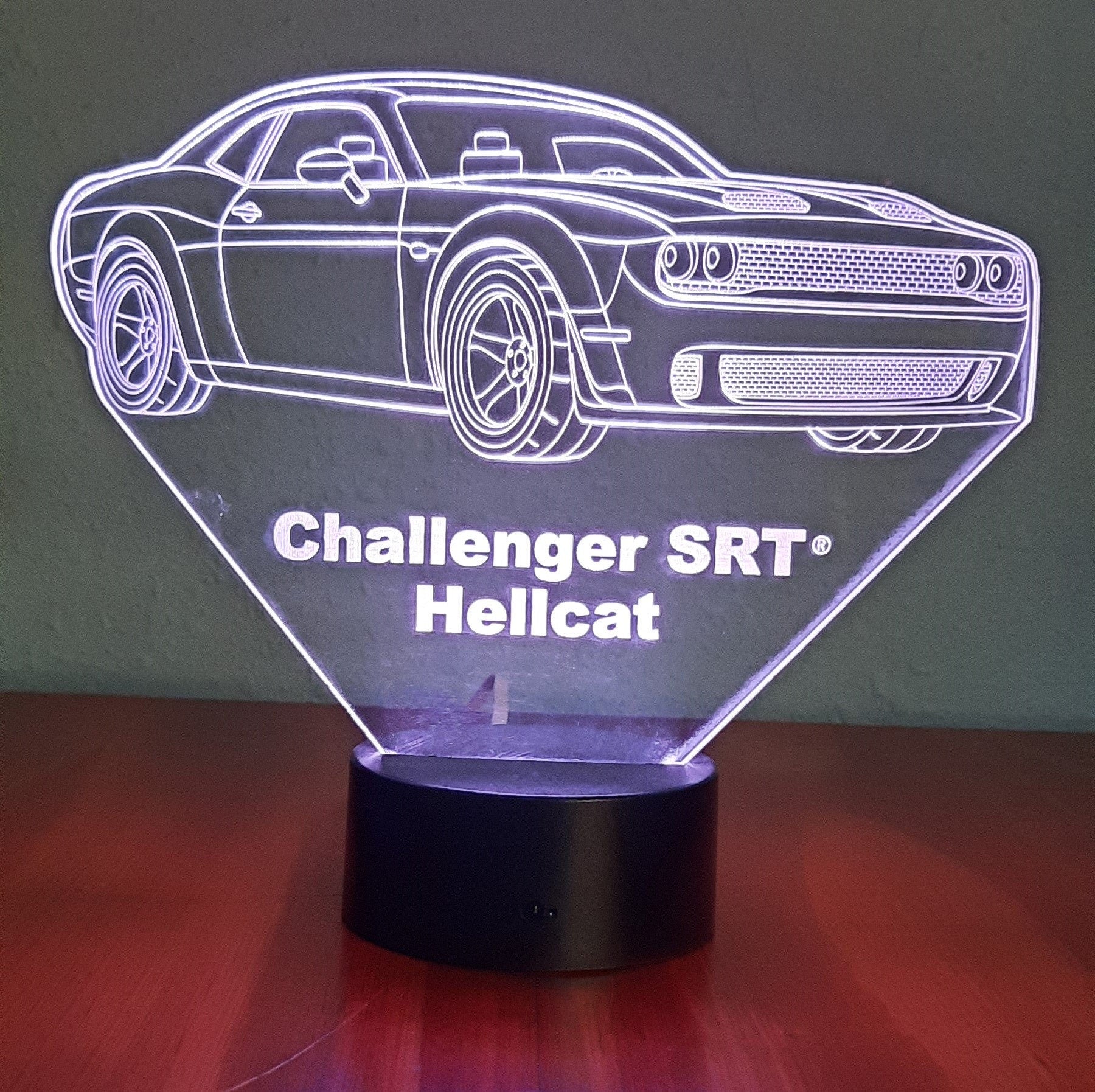 Awesome "Dodge Challenger SRT Hellcat" 3D LED Lamp (1284) - Free Shipping