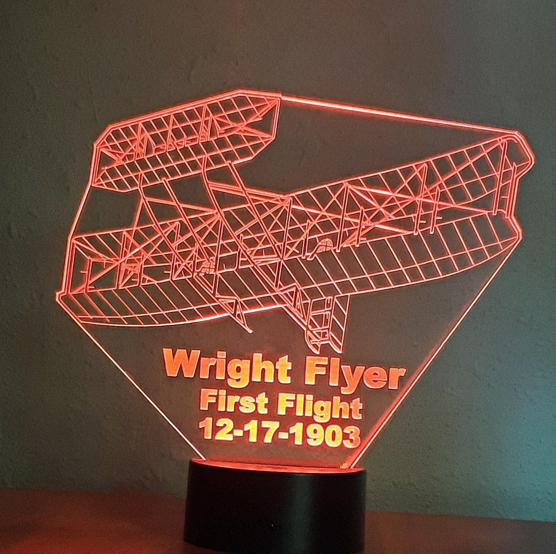 Awesome "First Flight - The Wright Flyer" 3D LED Lamp (1289) - Free Shipping